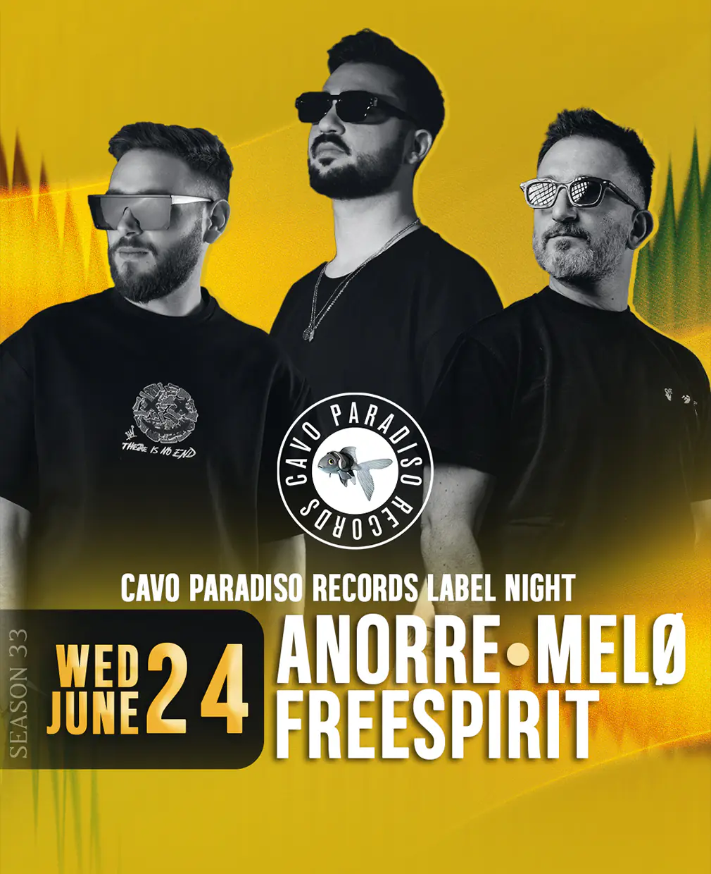 Noche del sello Cavo Paradiso Records con Anorre - MELØ - Freespirit