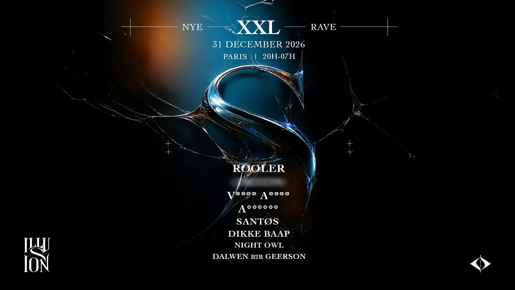 Illusion NYE XXL Rave: Rooler, Santos, Dikke Baap