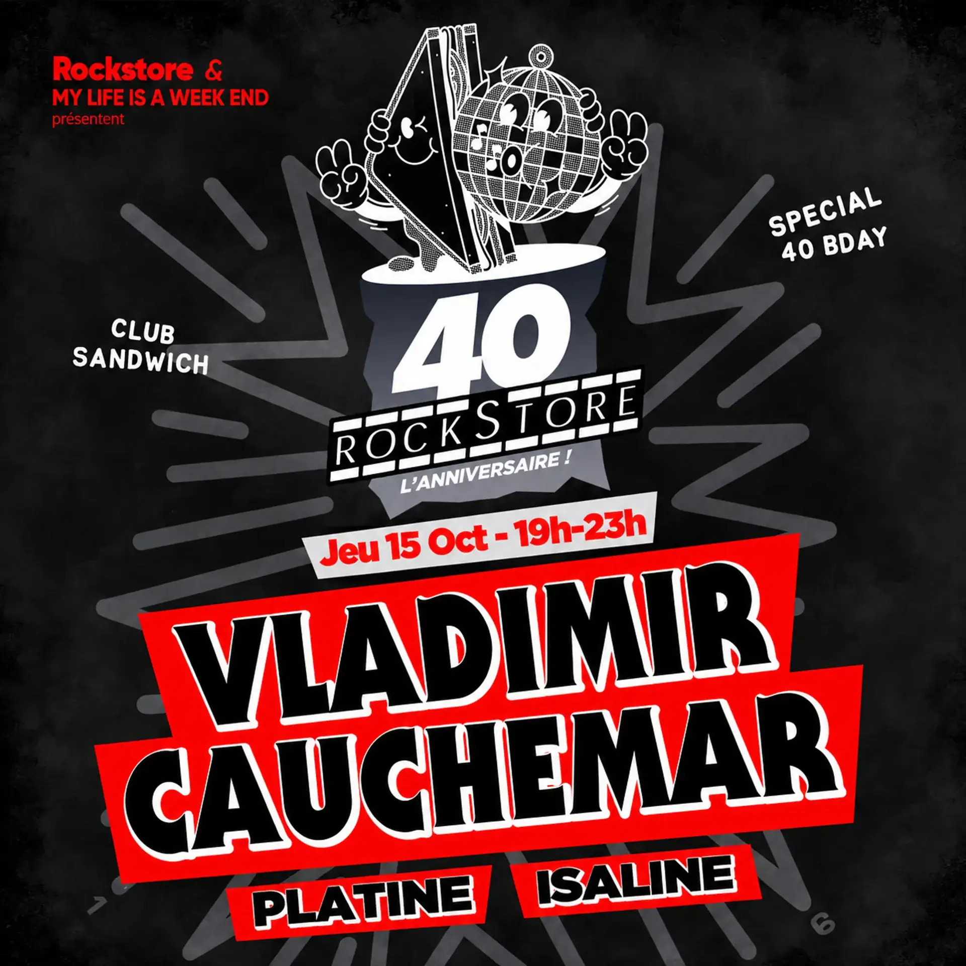 VLADIMIR CAUCHEMAR + Guest - Club Sandwich, Rockstore 40 ans!