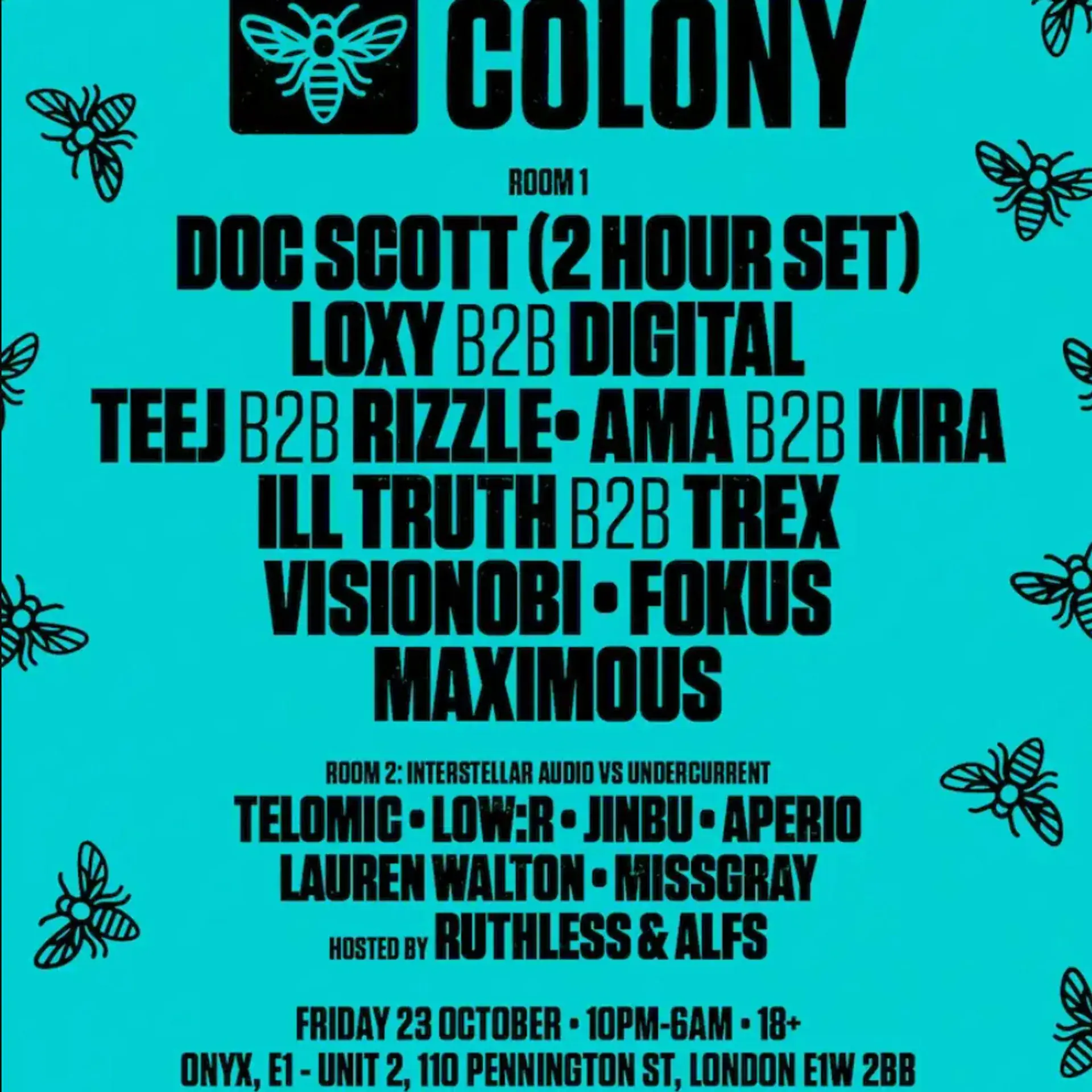 Doc Scott, Ama (UK), DIGITAL, FOKUS (Live), Ill Truth, TREX, Rizzle, Visionobi