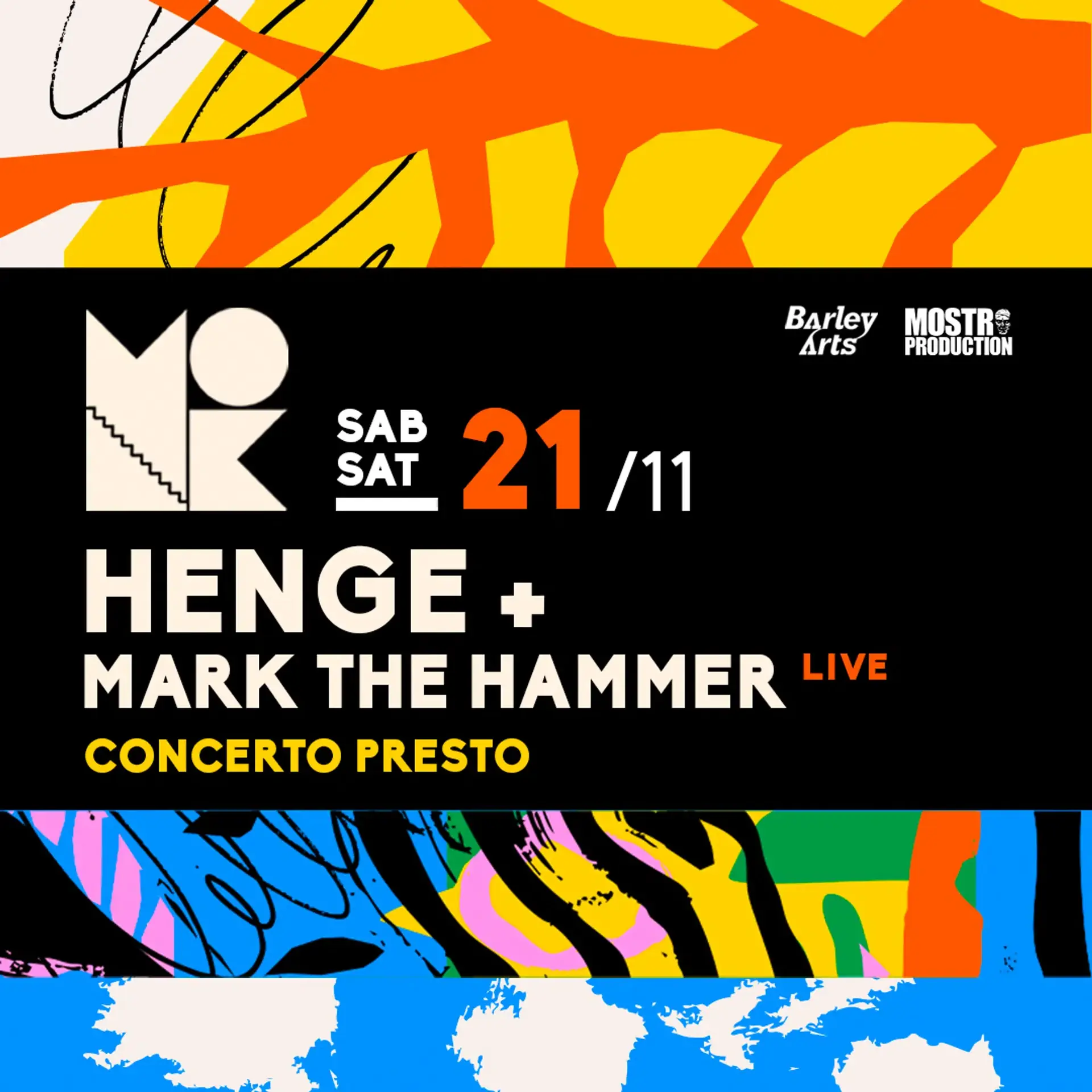 HENGE + MARK THE HAMMER – Concierto temprano, 19:00