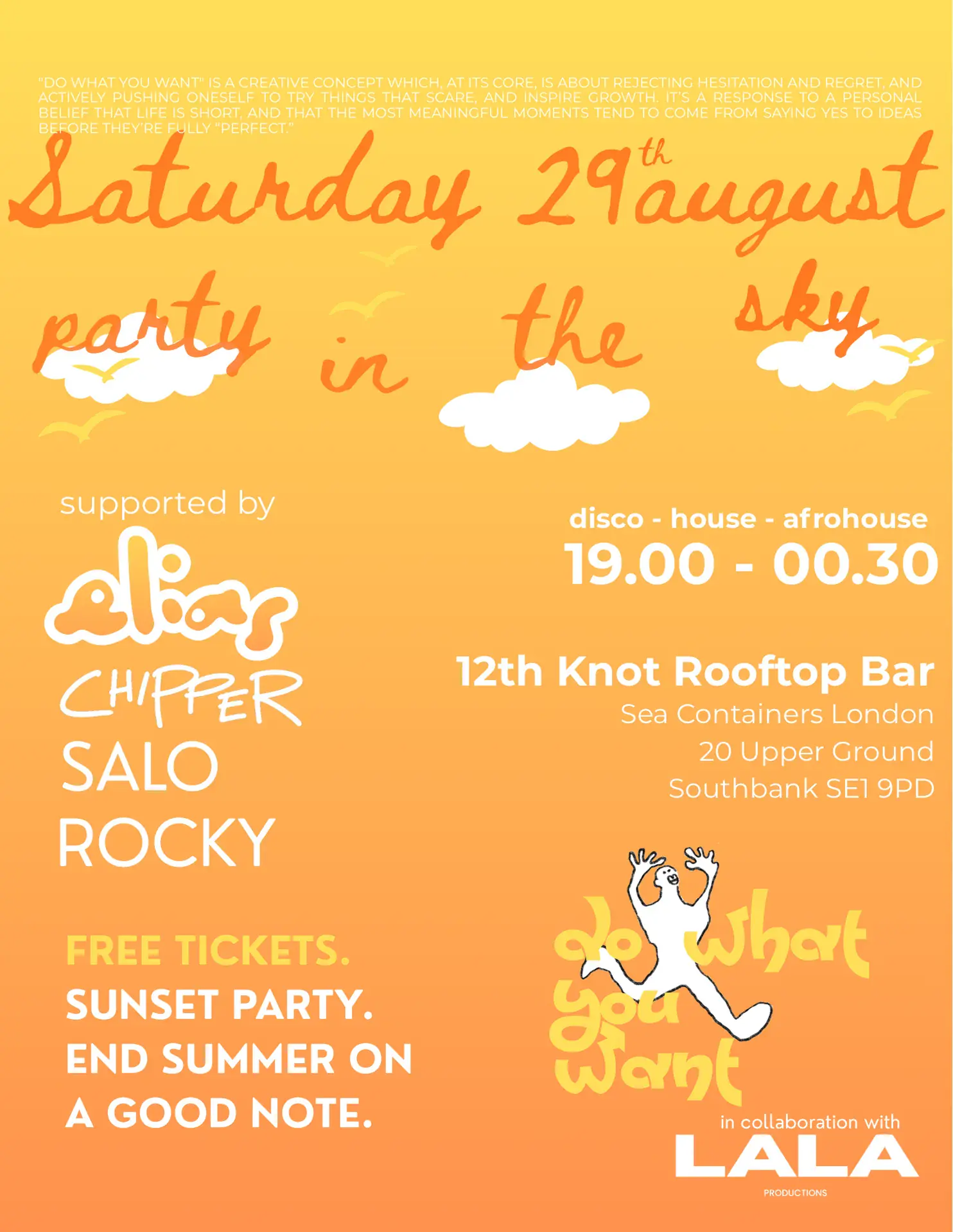 DWYW presents... PARTY IN THE SKY