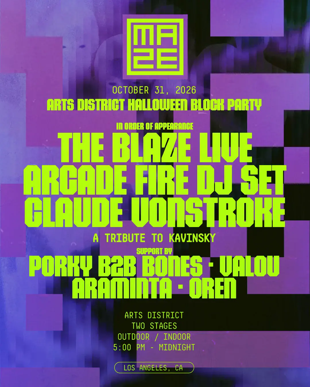 The MAZE Festival: Arts District Halloween Block Party