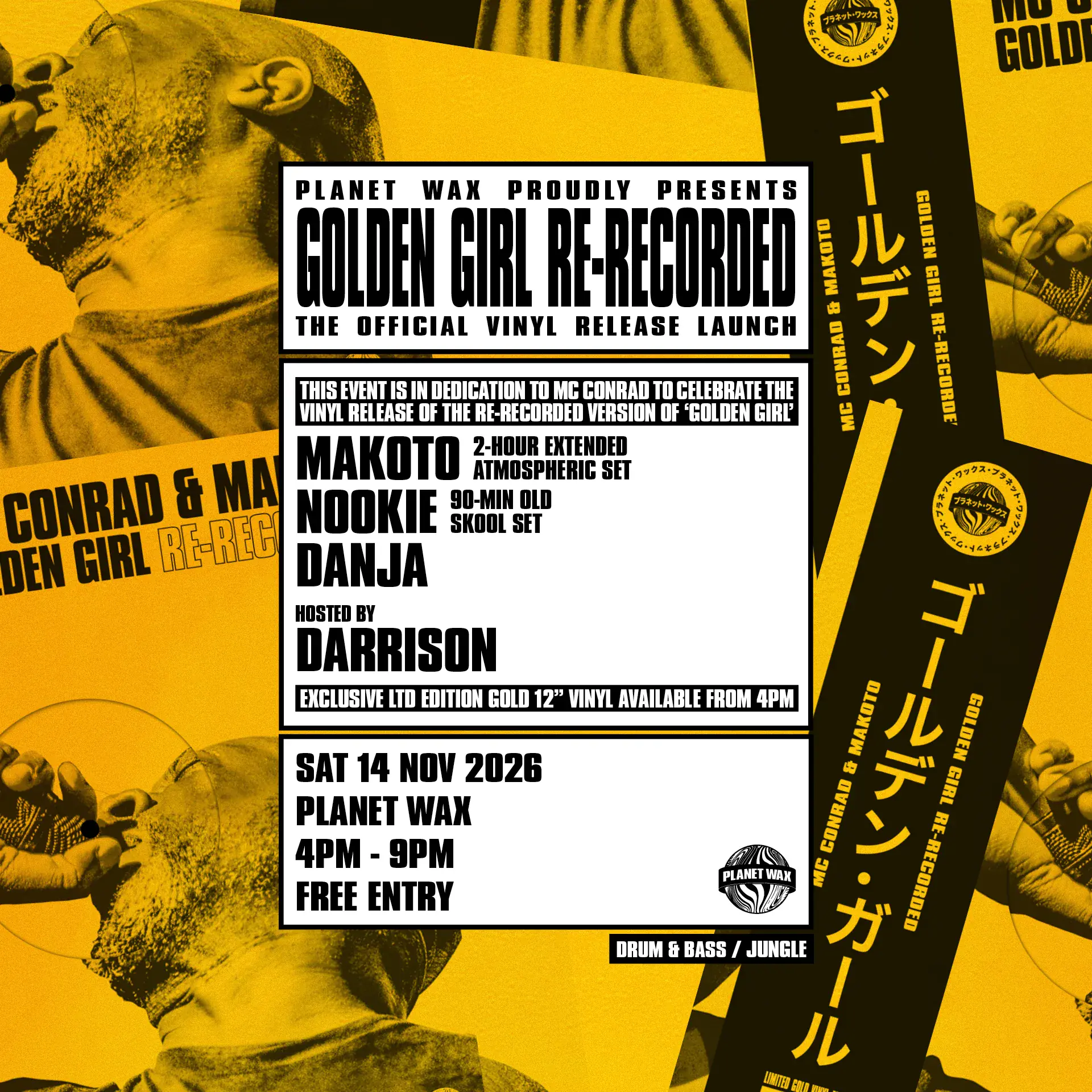 MC CONDRAD & Makoto 'GOLDEN GIRL RE-RECORDED' LAUNCH