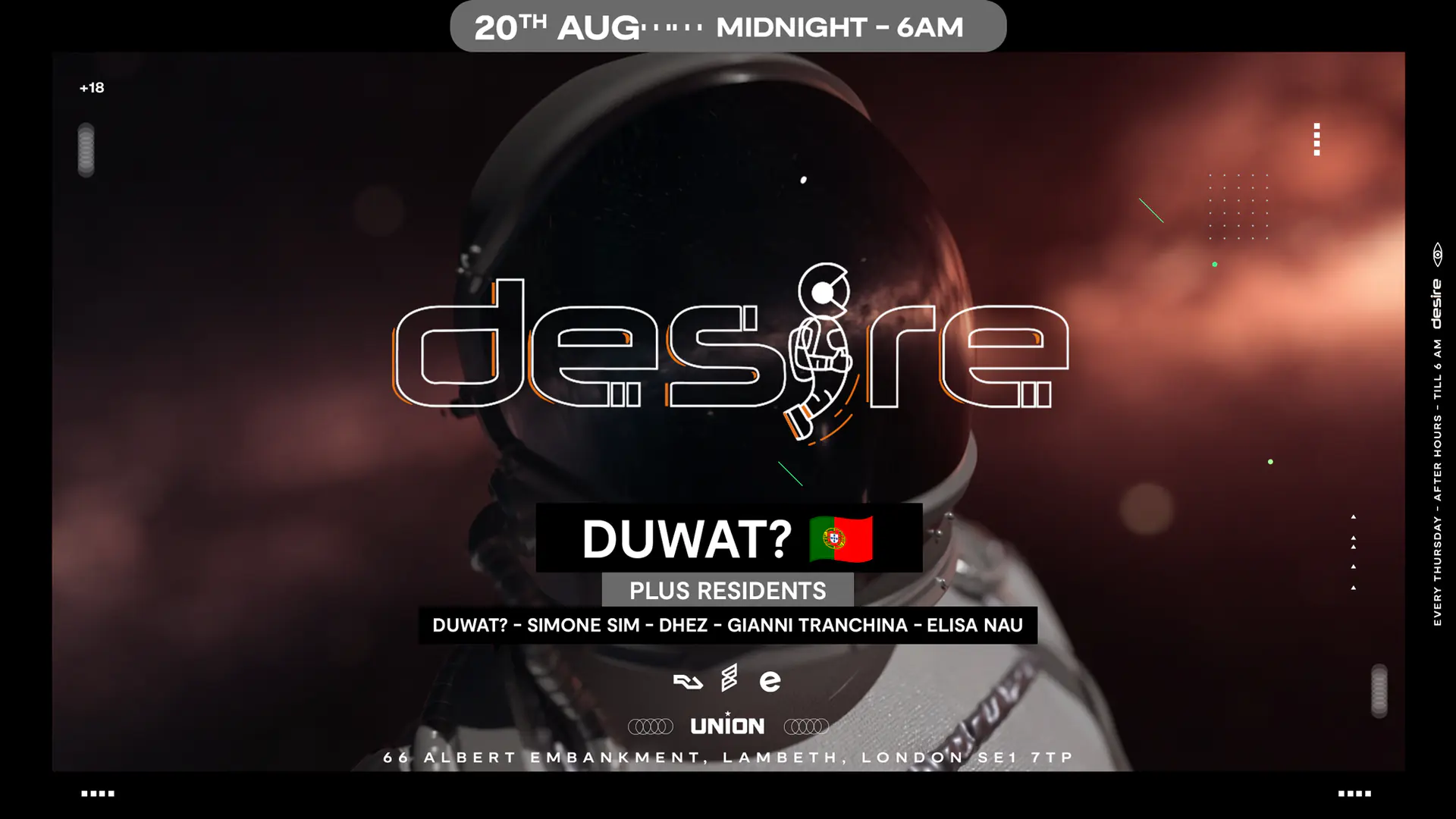 DESIRE - Weekly Thursday After Party - DUWAT