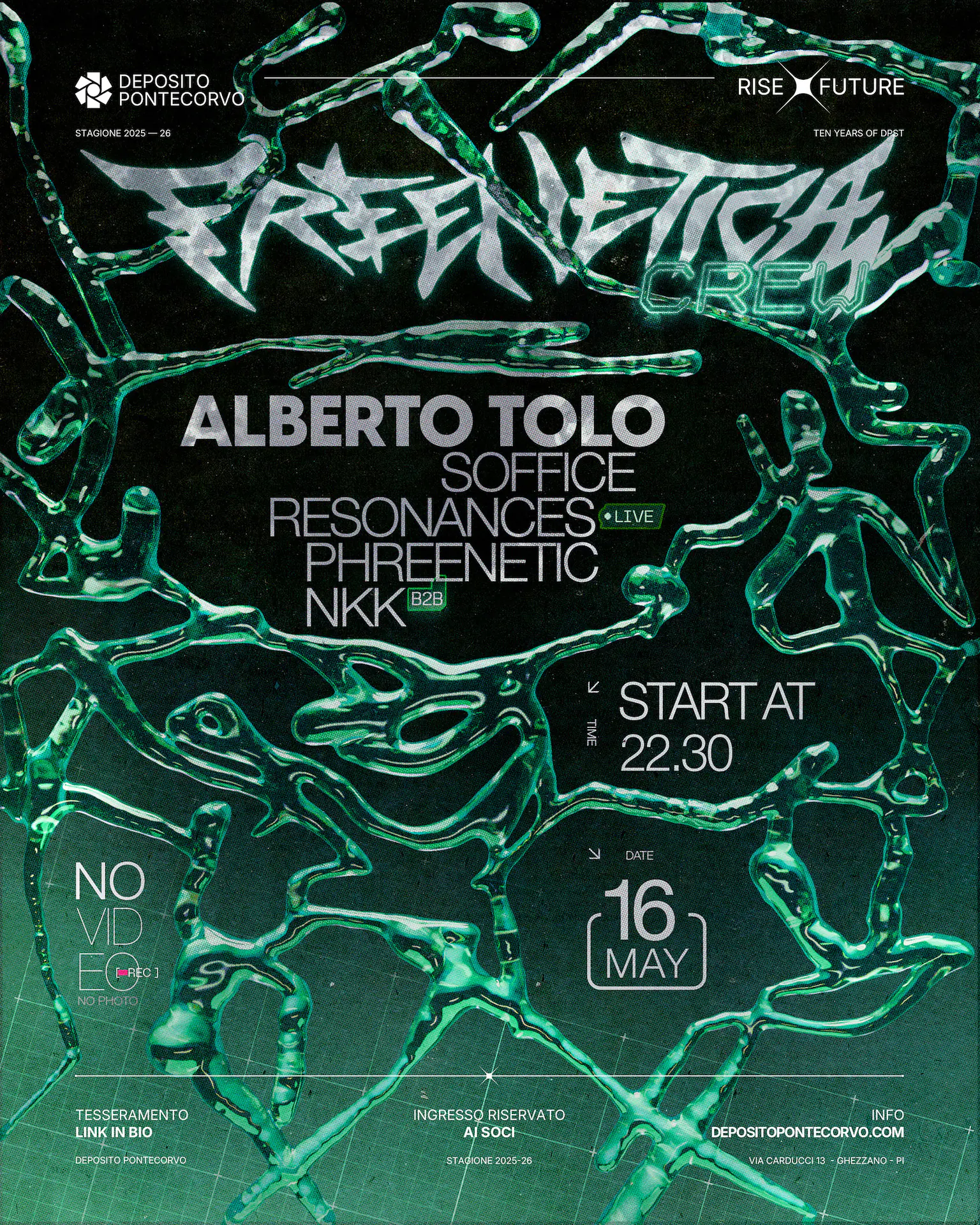 PISA (IT) — FREENETICA CREW invites Alberto Tolo - Soffice - Resonances - Phreenetic - Nkk