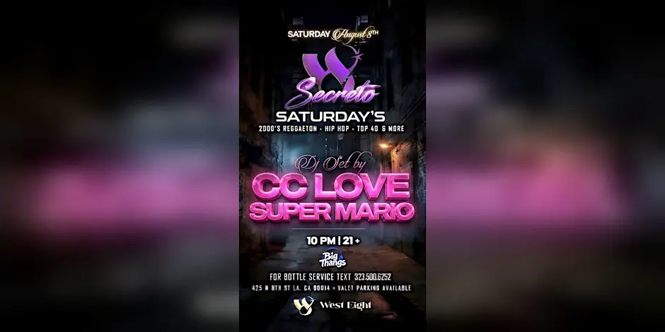 West Eight Saturdays (Reggaeton / Hip Hop / Top 40!)(Free Before 11pm)