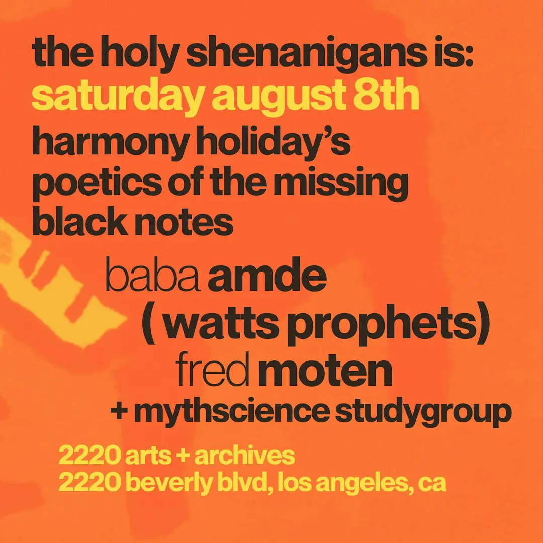 Windgrease Festival: Harmony Holiday’s Poetics of the Missing Black Notes