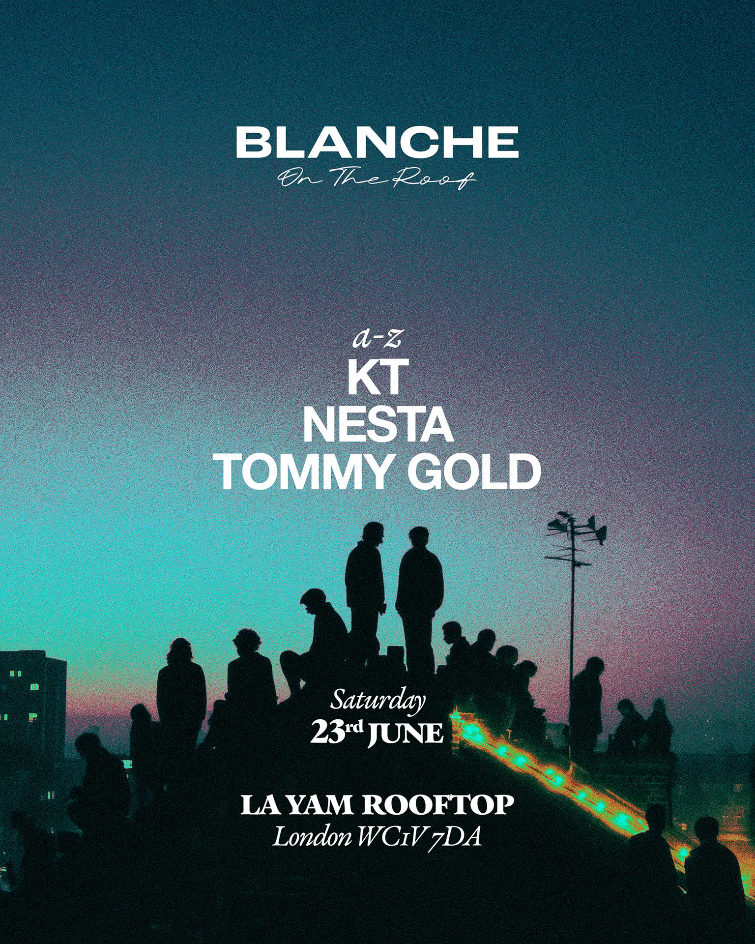 Blanche on the Roof with Nesta, Tommy Gold and KT