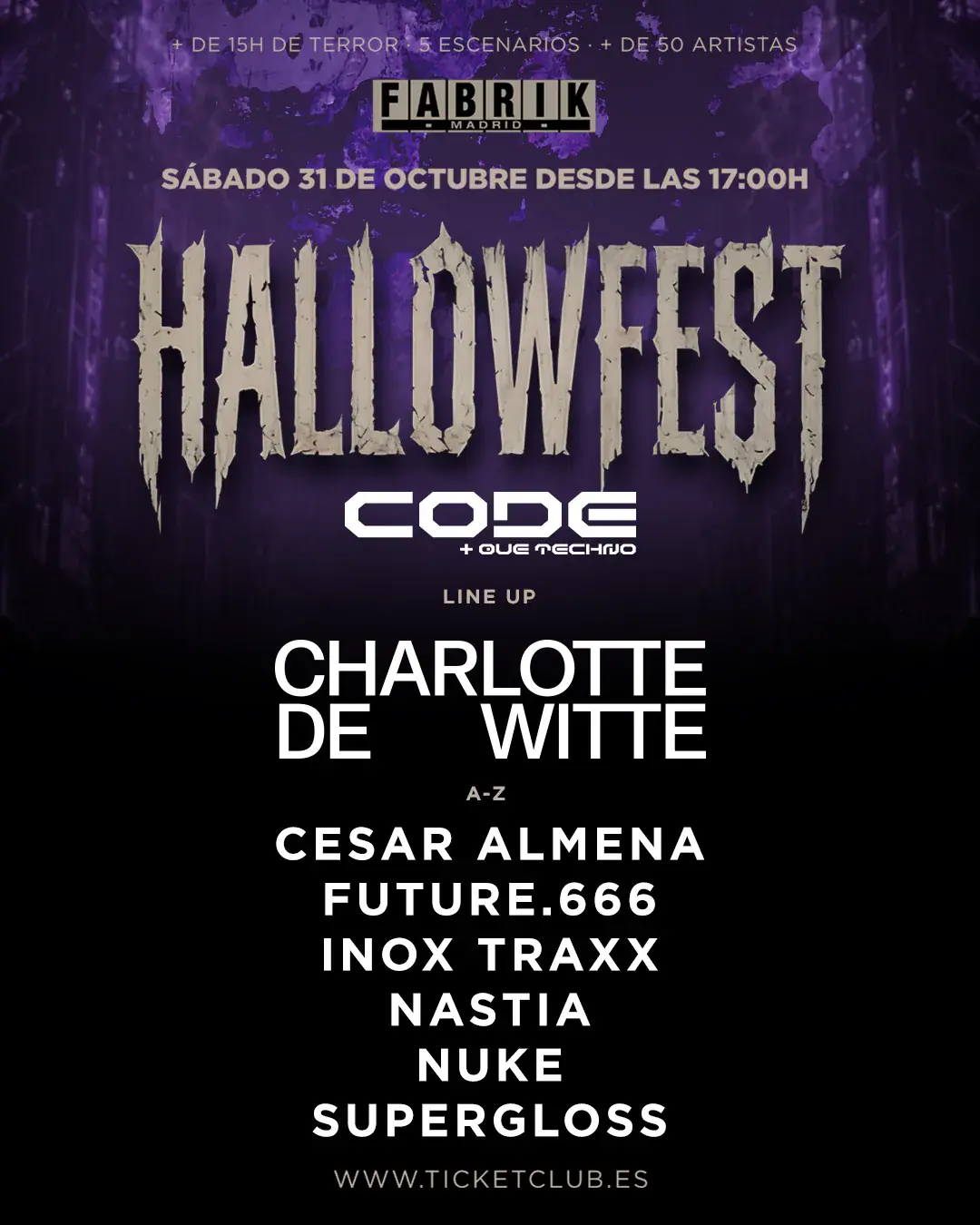 Hallowfest en Fabrik with Charlotte de Witte