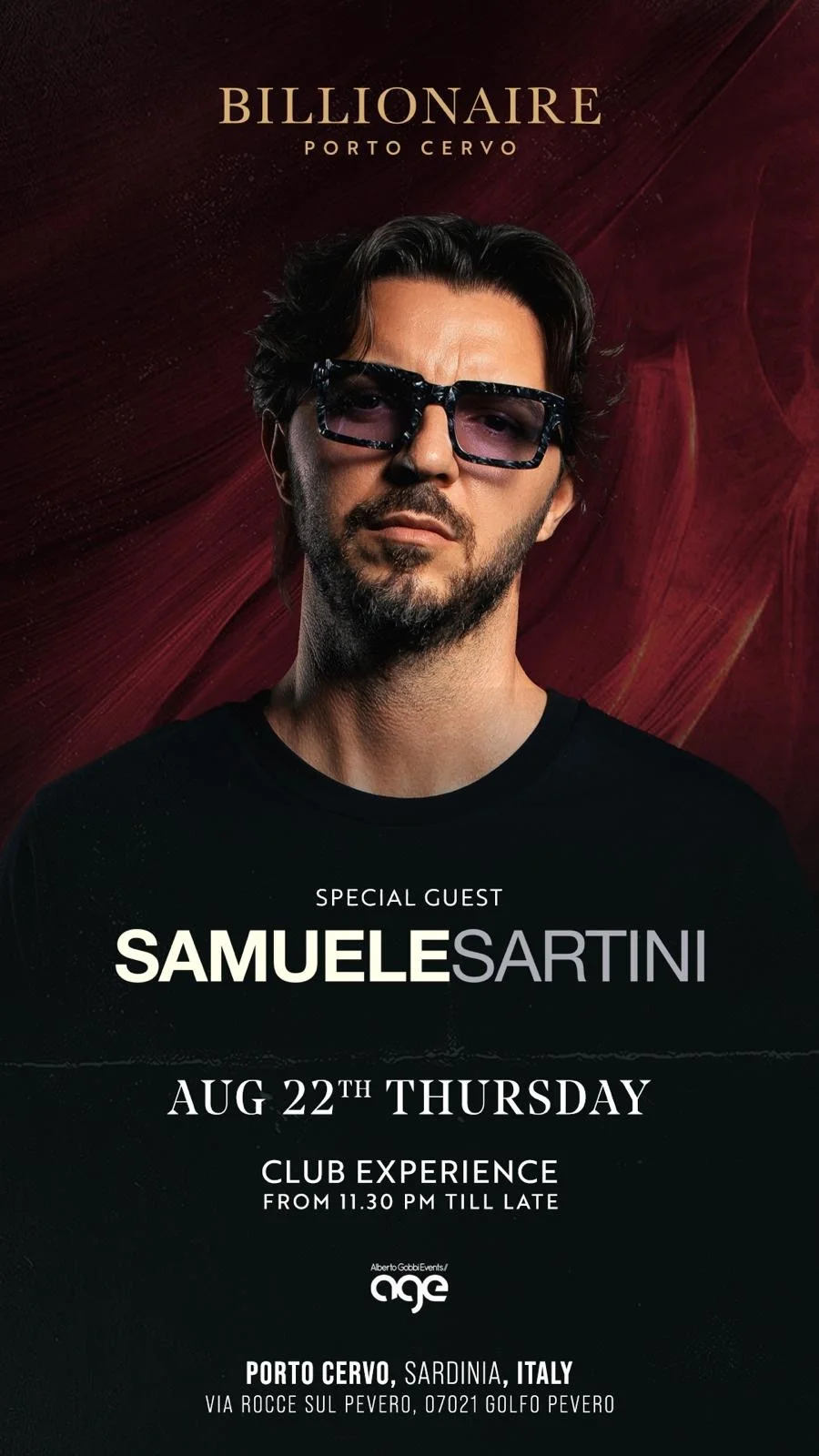 SAMUELE SARTINI au BILLIONAIRE Porto Cervo