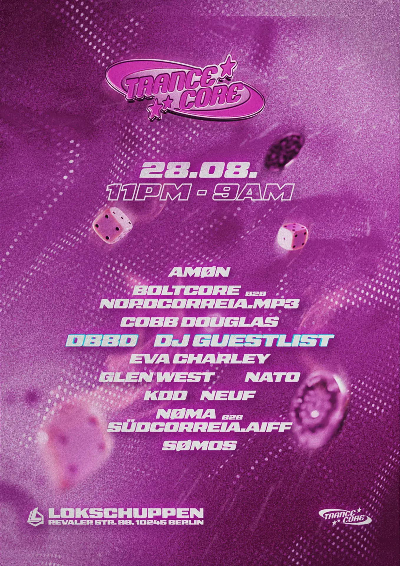 Trancecore with DJ GUESTLIST, Glen West and many more