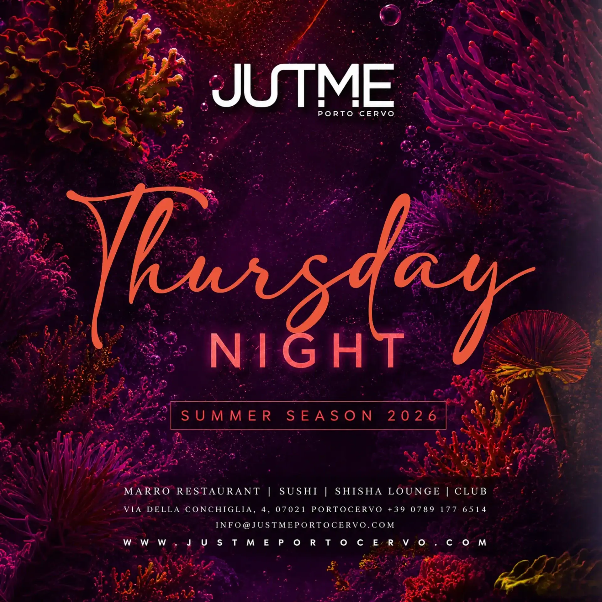 Jueves en el JUST ME de Porto Cervo