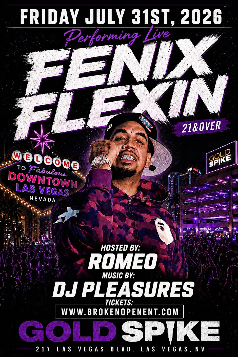Fenix Flexin Performing Live At Gold Spike (Las Vegas)