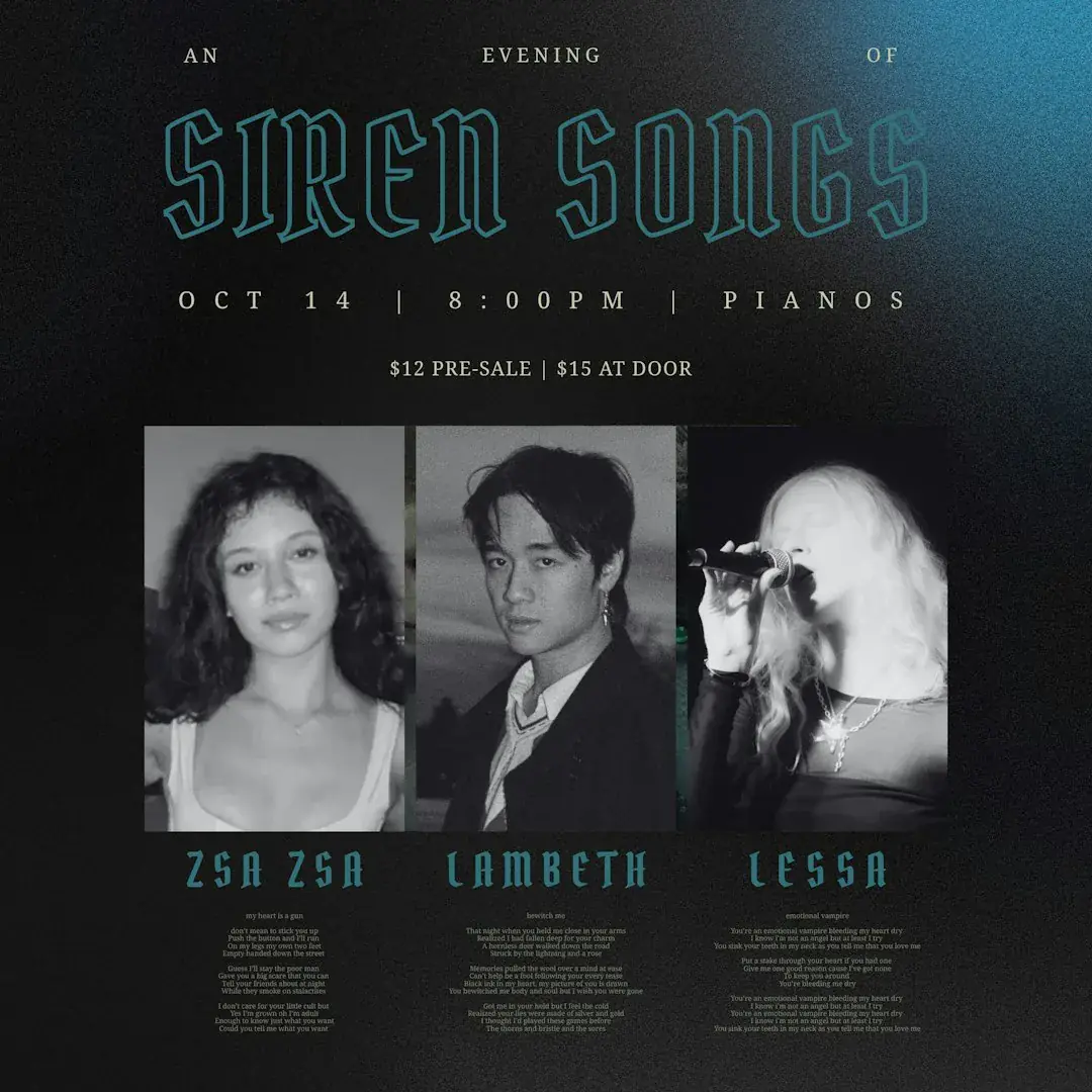 An Evening of Siren Sounds: Zsa Zsa • Lambeth • Lessa