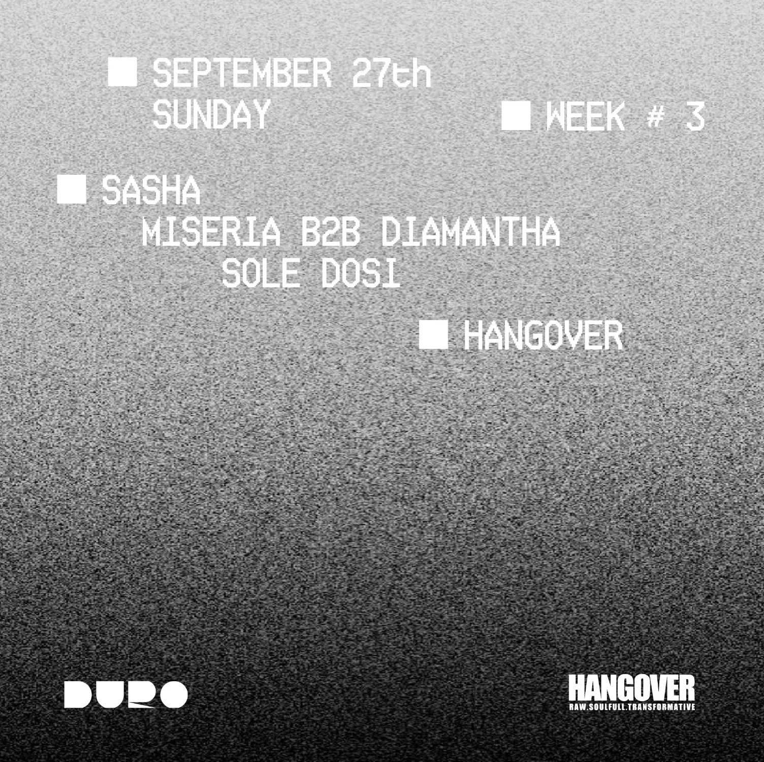 HANGOVER - Sasha - MISERIA b2b Diamantha - SOLE DOSI