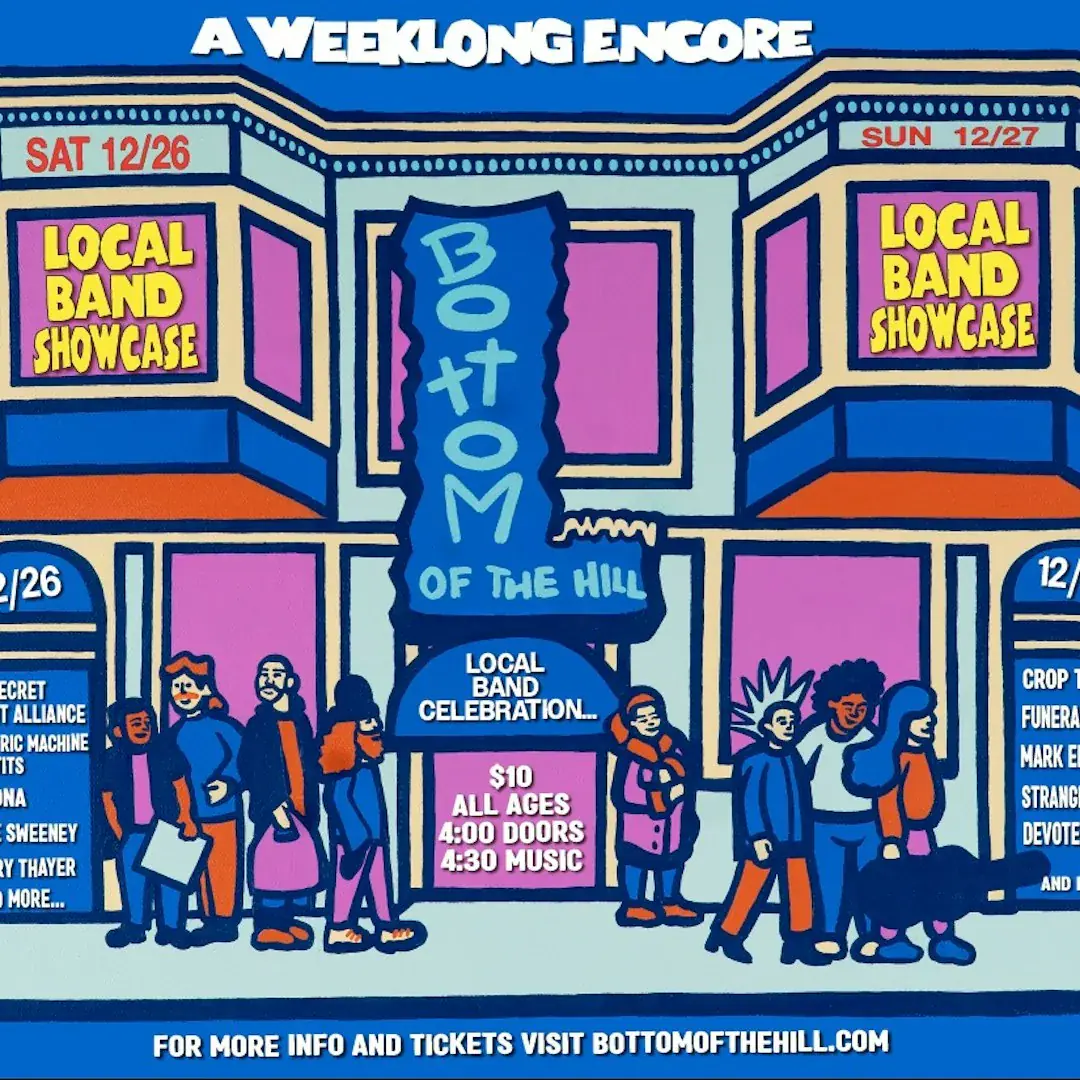 Local band showcase, featuring Top Secret Robot Alliance and many more