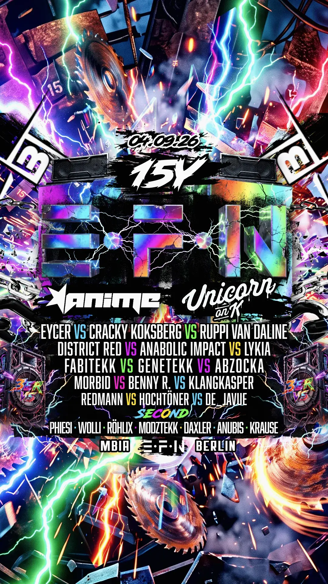 15Y EFN • Anime • Unicorn on K. • Eycer • Koksberg • FabiTekk • Phiesi • District Red •