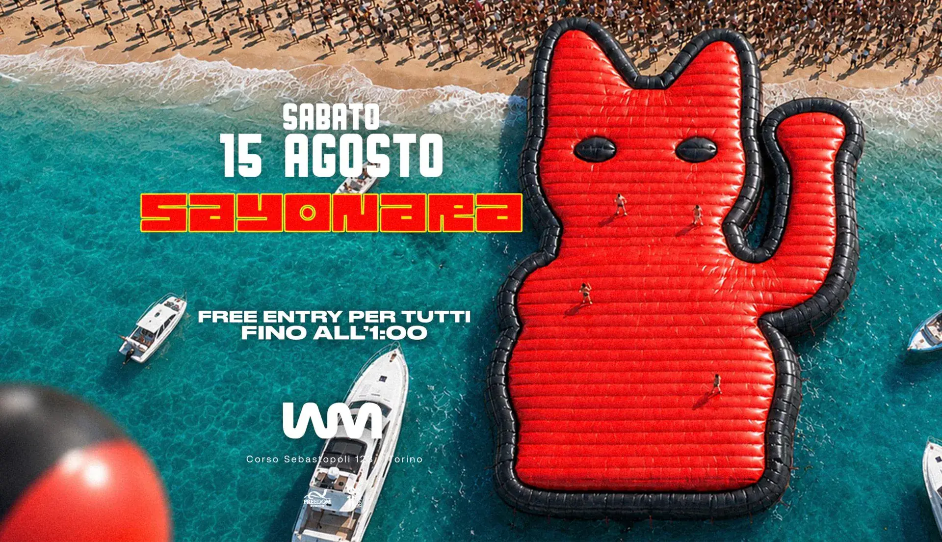 15 AGOSTO - SAYONARA FREE ENTRY PER TUTTI