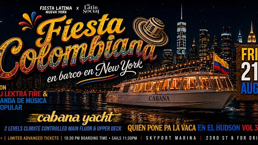 Fri, 8 / 21: Fiesta Colombiana en Barco - Quién Pone Pa’ La Vaca en El Hudson