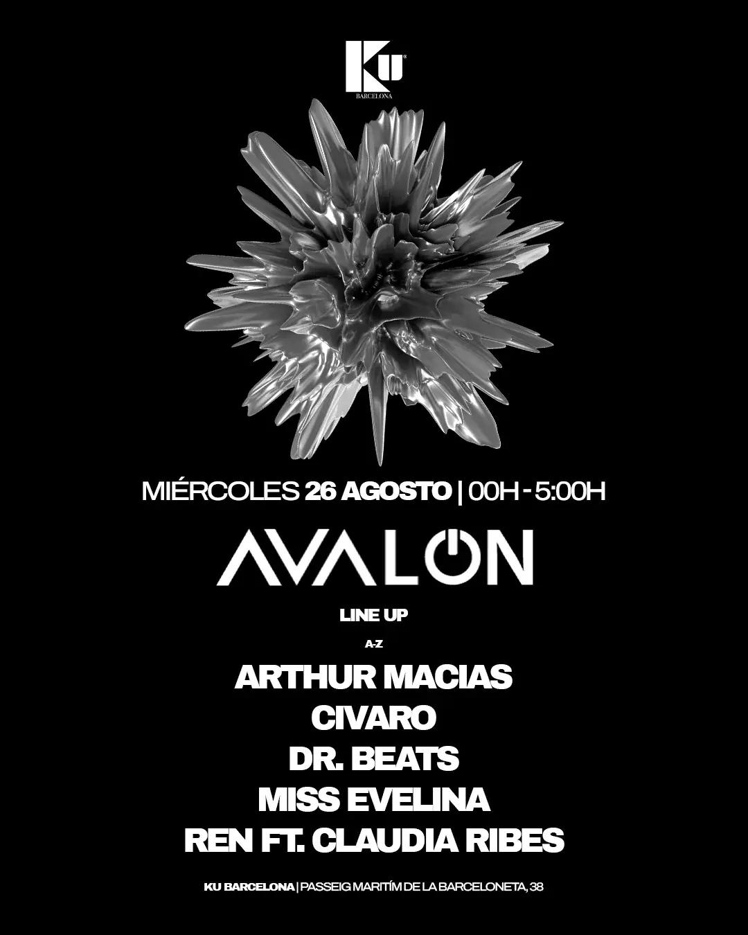 Free Tickets AVALON: Miss Evelina, Arthur Macias, Ren, Civaro, Dr. Beats