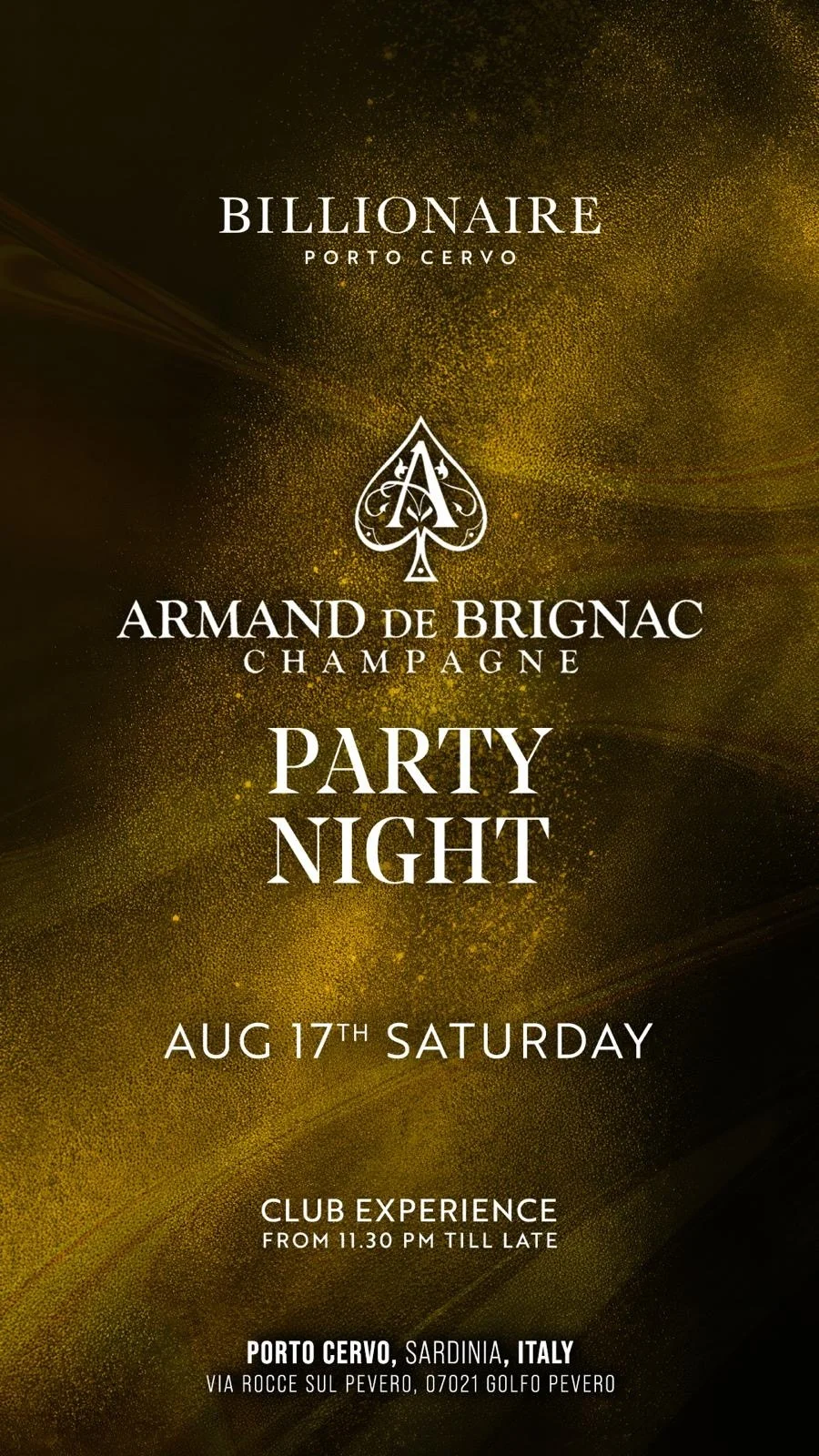 Saturday at BILLIONAIRE Porto Cervo