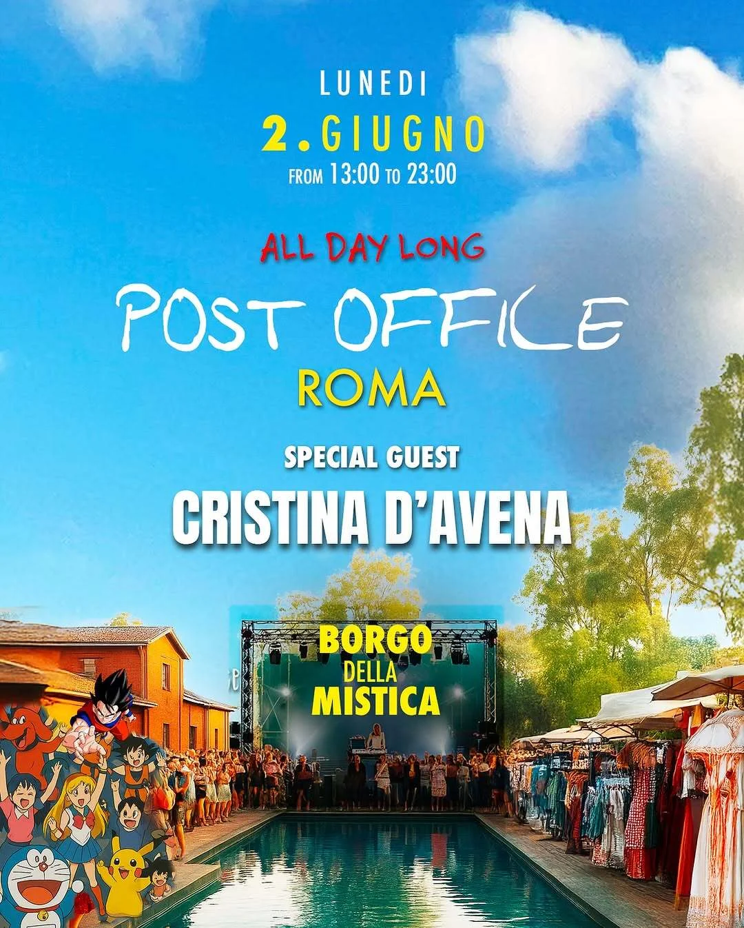 CRISTINA D'AVENA en el Borgo della Mistica- POST OFFICE