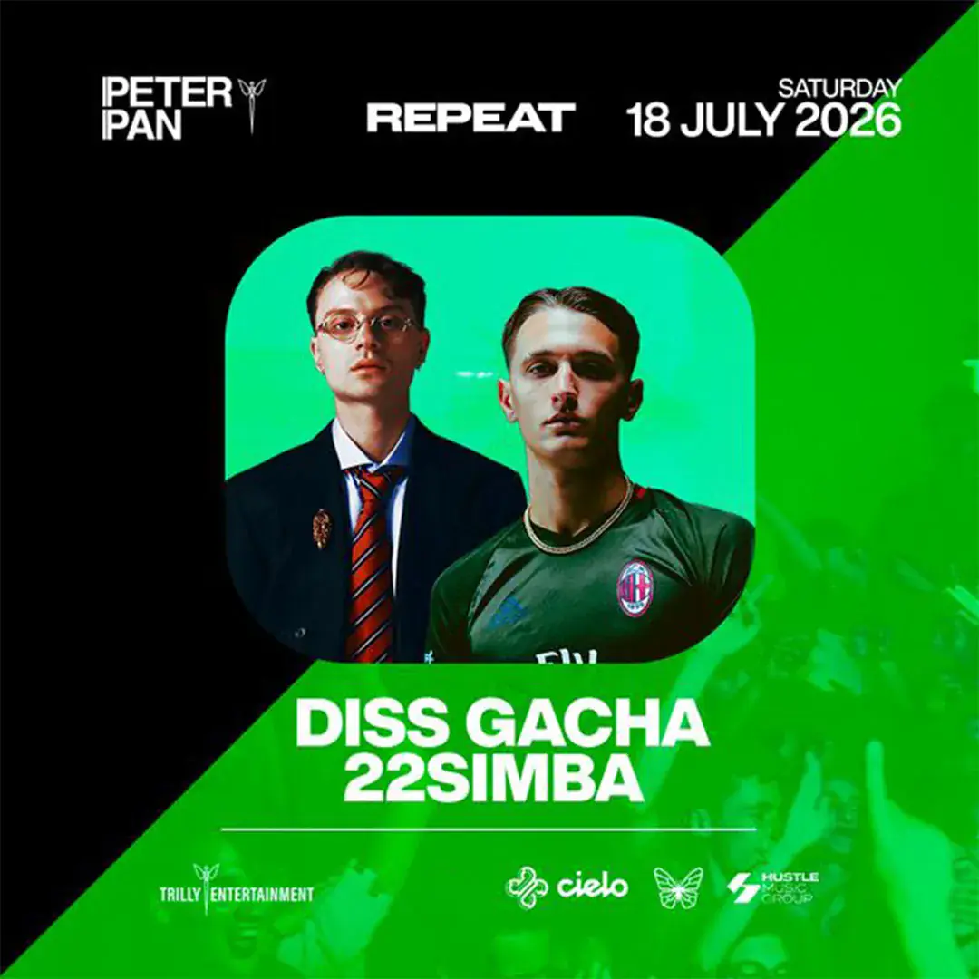 DISS GACHA – 22SIMBA | Peter Pan 18 Luglio 2026 Biglietti – Tavoli e Pacchetti Hotel