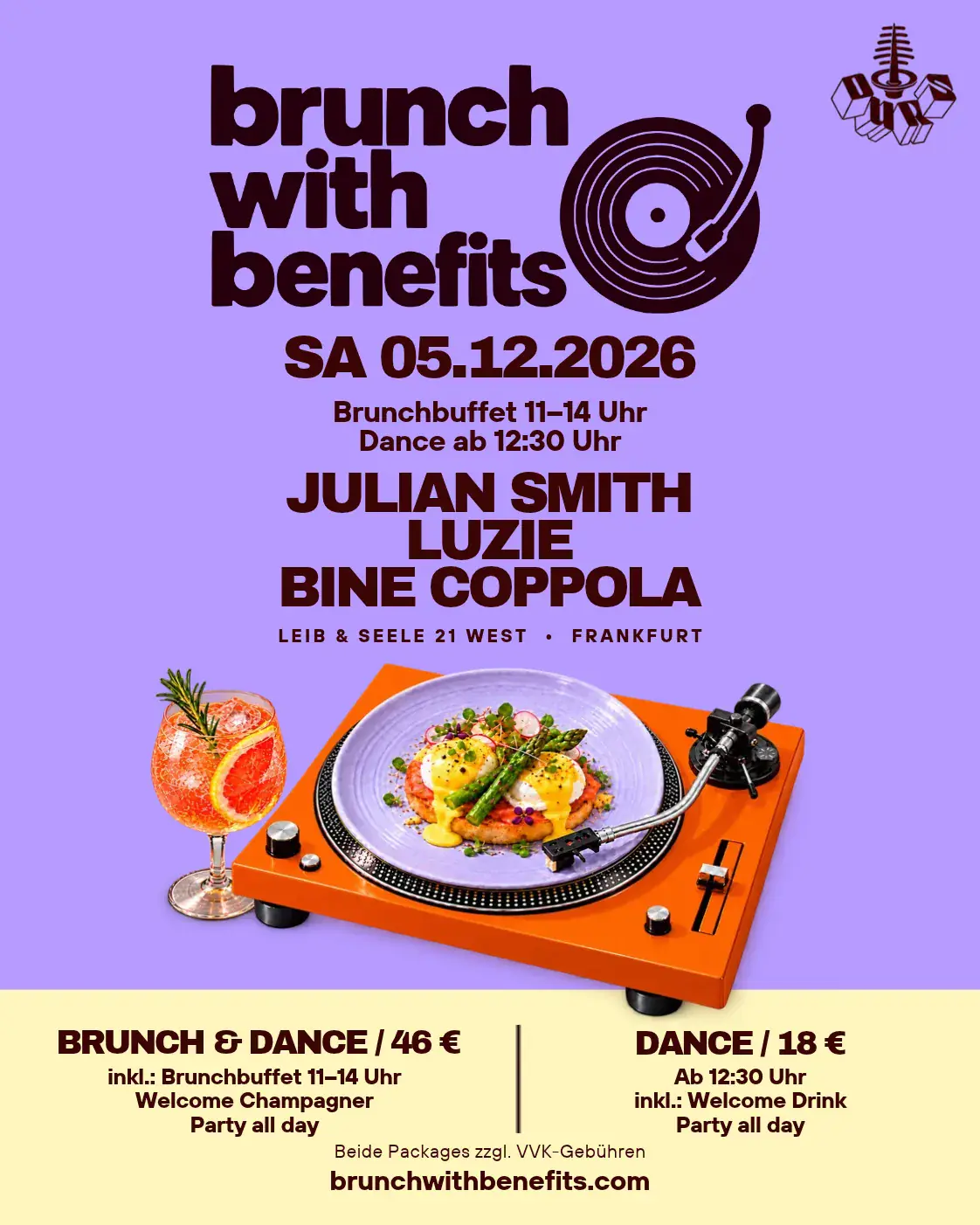 Brunch with Benefits con Julian Smith, Luzie, Bine Coppola