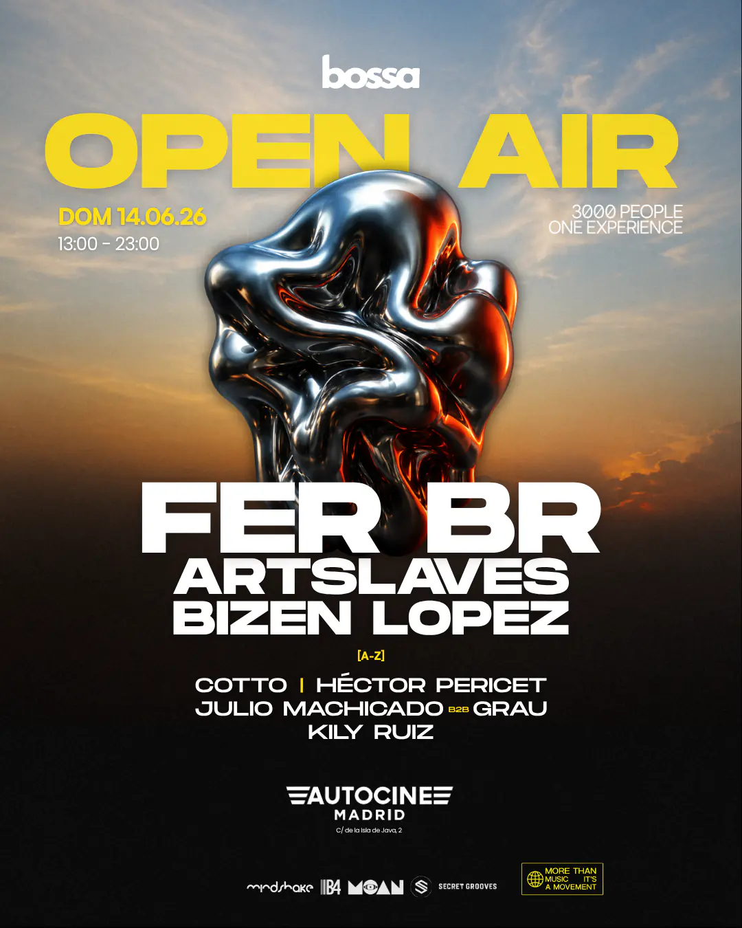 BOSSA OPEN AIR — Fer BR, Artslaves, Bizen Lopez
