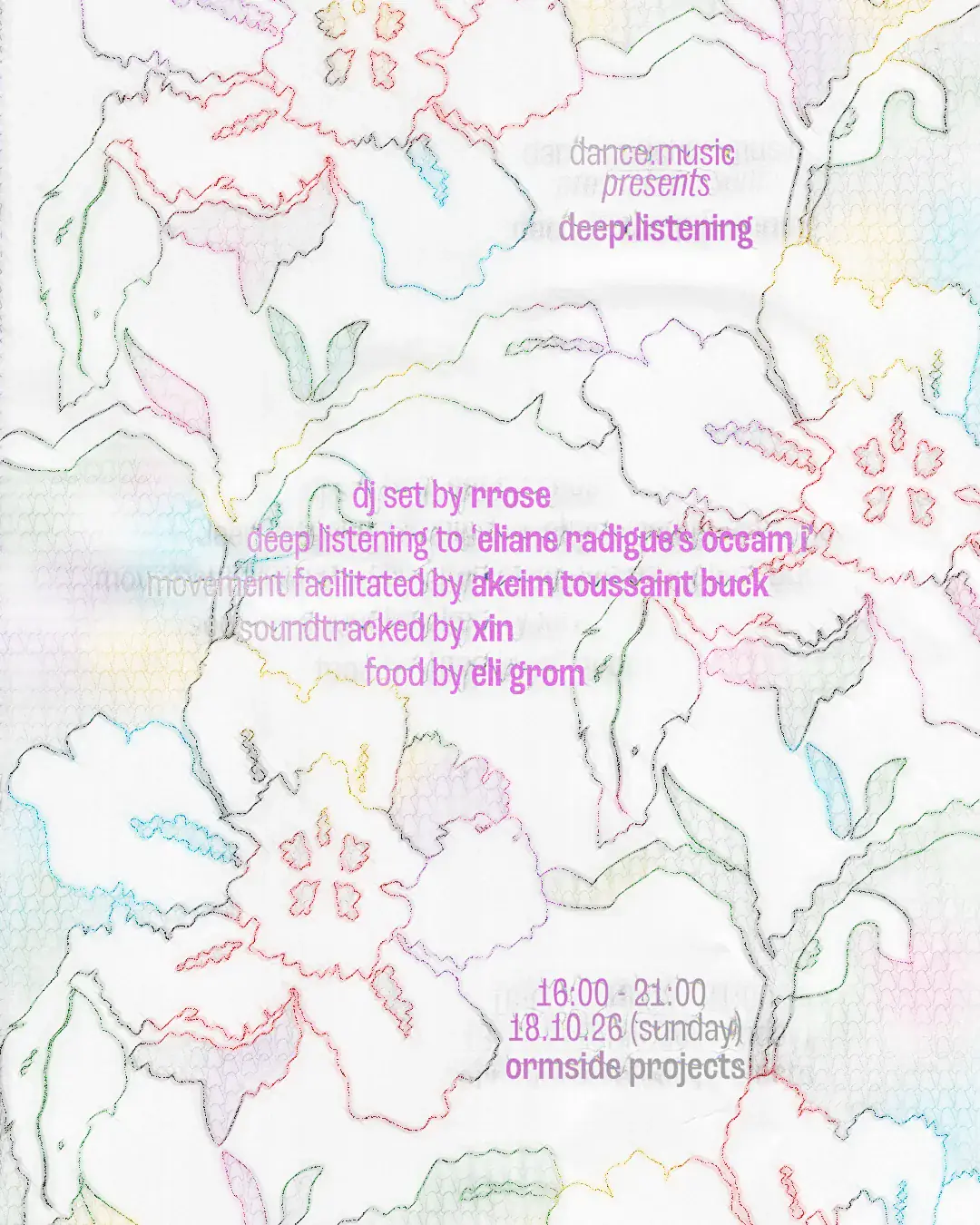 deep:listening with Rrose, akeim toussaint-buck, xin