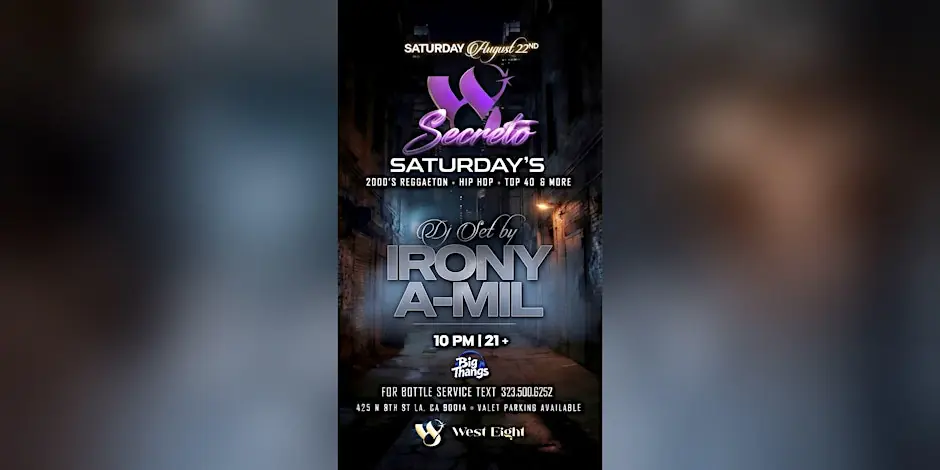 West Eight Saturdays (Reggaeton / Hip Hop / Top 40!)(Free Before 11pm)