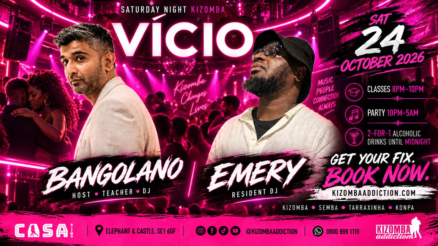 VÍCIO: Kizomba-Kurse und Party am Samstag bis 5 Uhr morgens