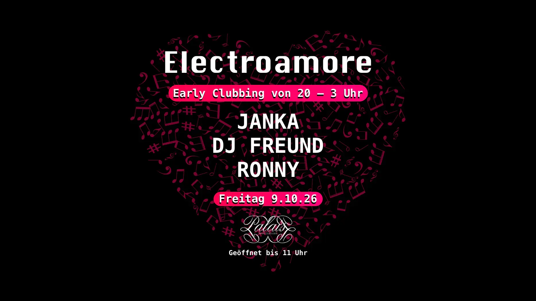 Early Clubbing im Palais mit Electroamore