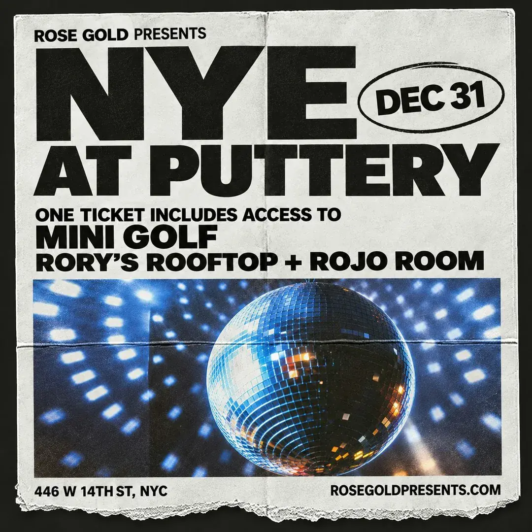 Puttery New Year's Eve 2027: access to Rory's Rooftop and Rojo Room