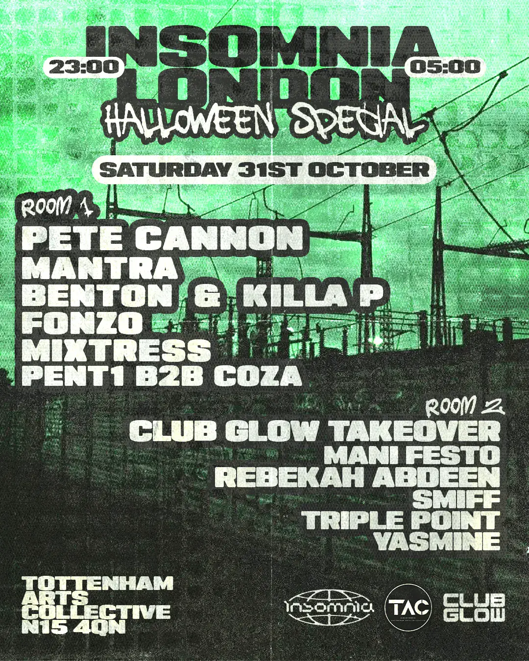 Insomnia London Halloween Special: Pete Cannon, Mantra, Benton & Killa P, Fonzo + more