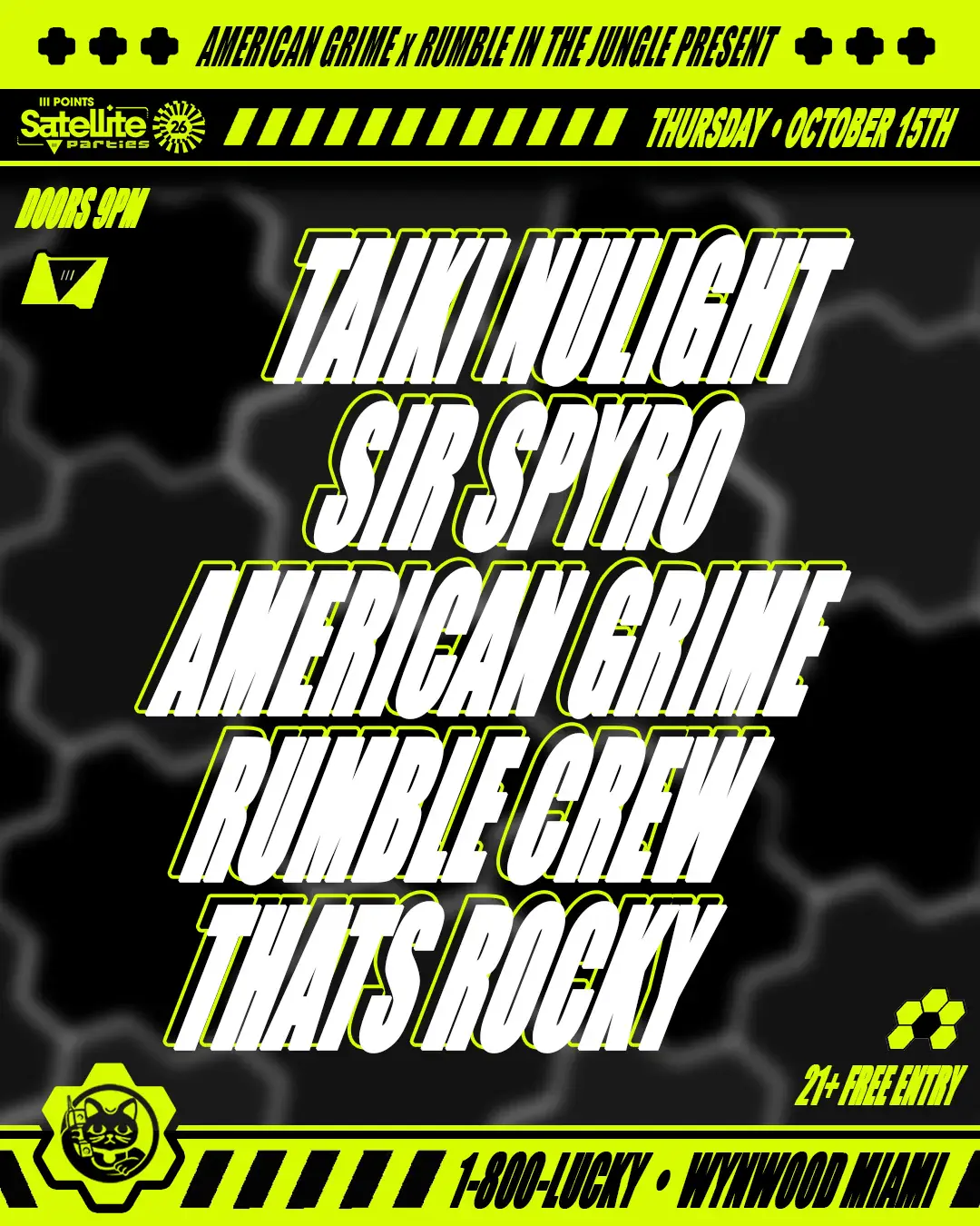 American Grime X Rumble In The Jungle present: Taiki Nulight + Sir Spyro
