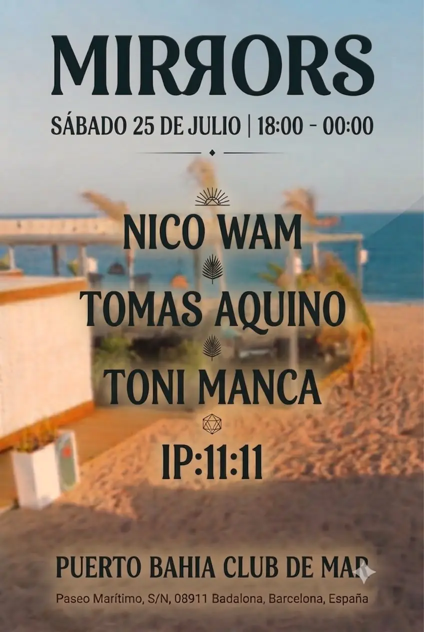 MIRRORS at BEACH - [Nico Wam (PT) - Tomas Aquino (AR) - Toni Manca (IT) - IP:11:11 (AR) ]