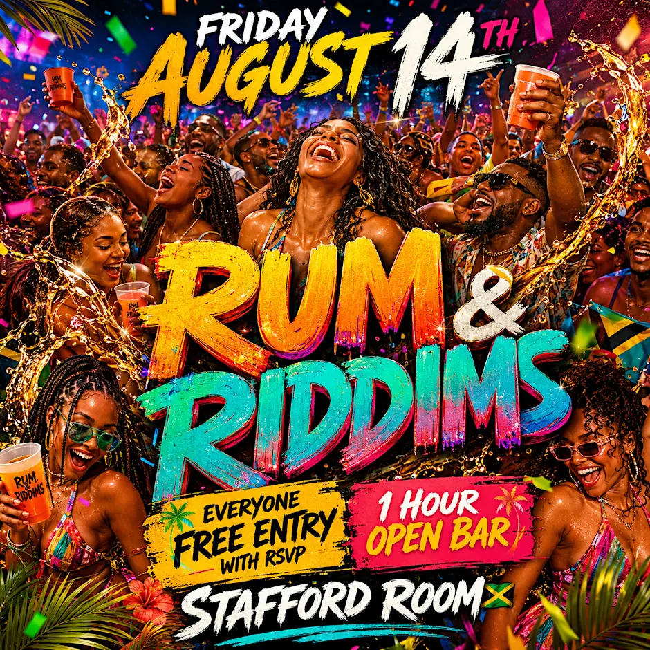 Rum & Riddims: Free Entry with RSVP at Stafford Room