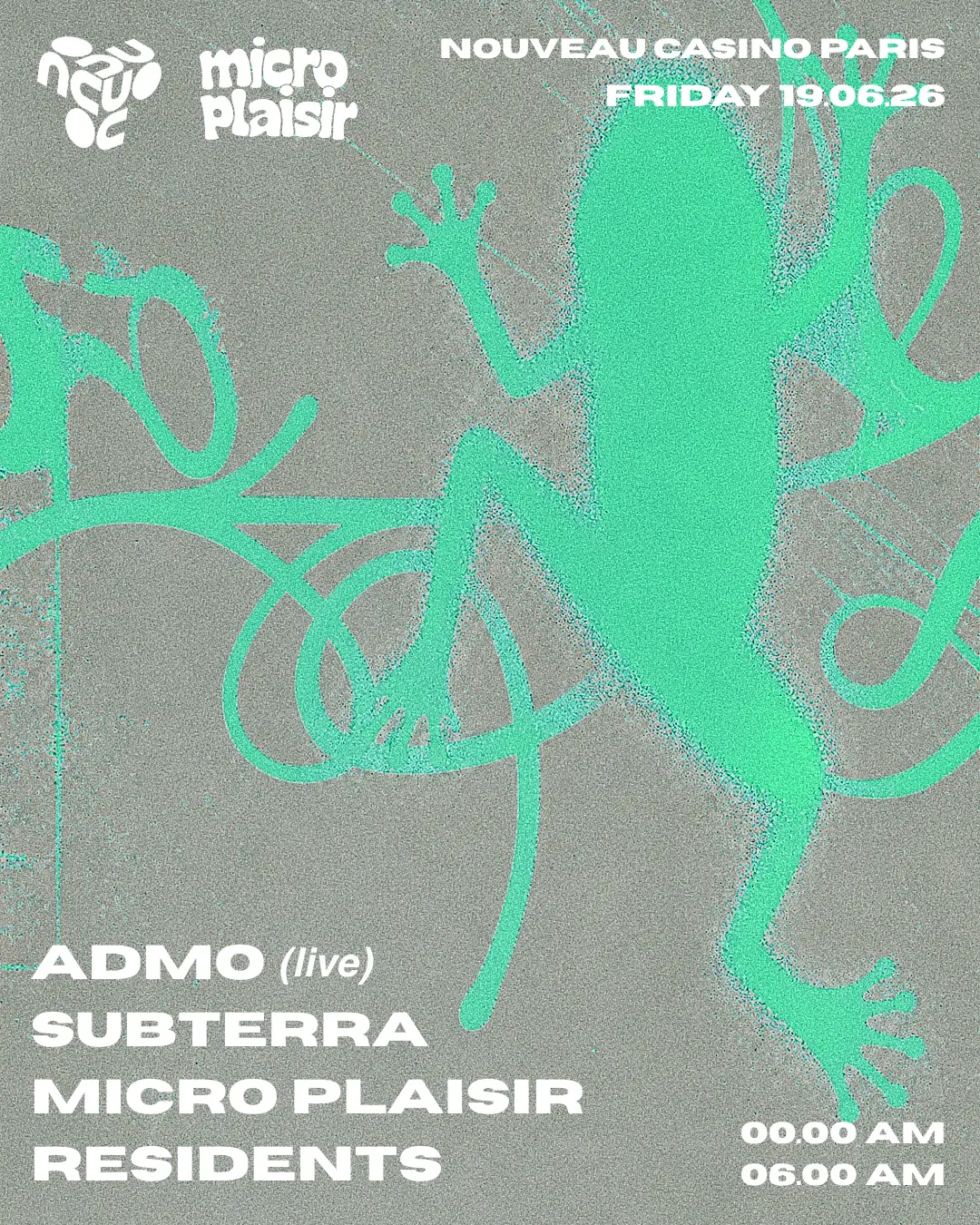 Micro Plaisir: Admo (Live), Subterra, Residents