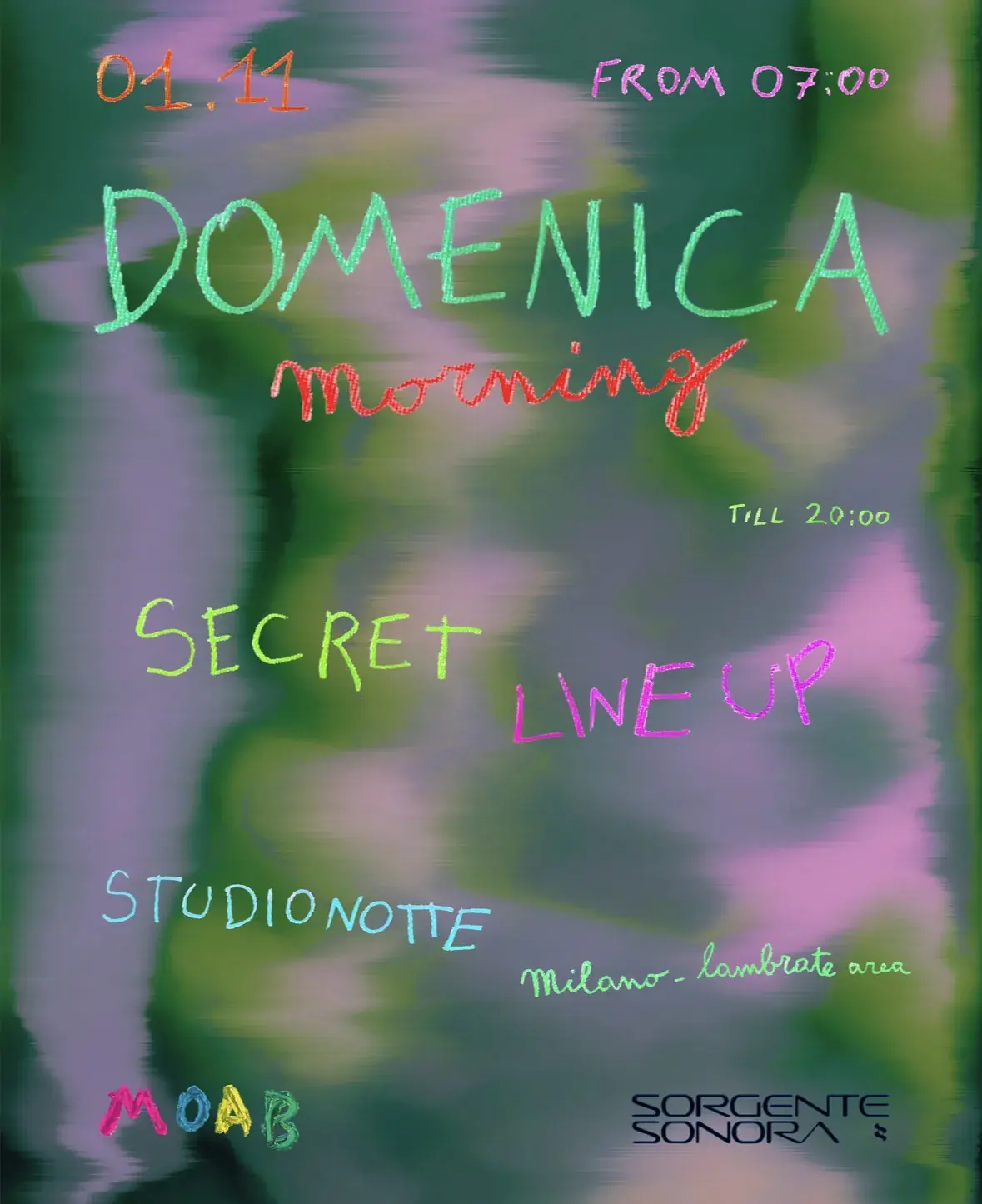 DOMINGO POR LA MAÑANA - 2 salas desde las 7:00 por MOAB & Sorgente Sonora