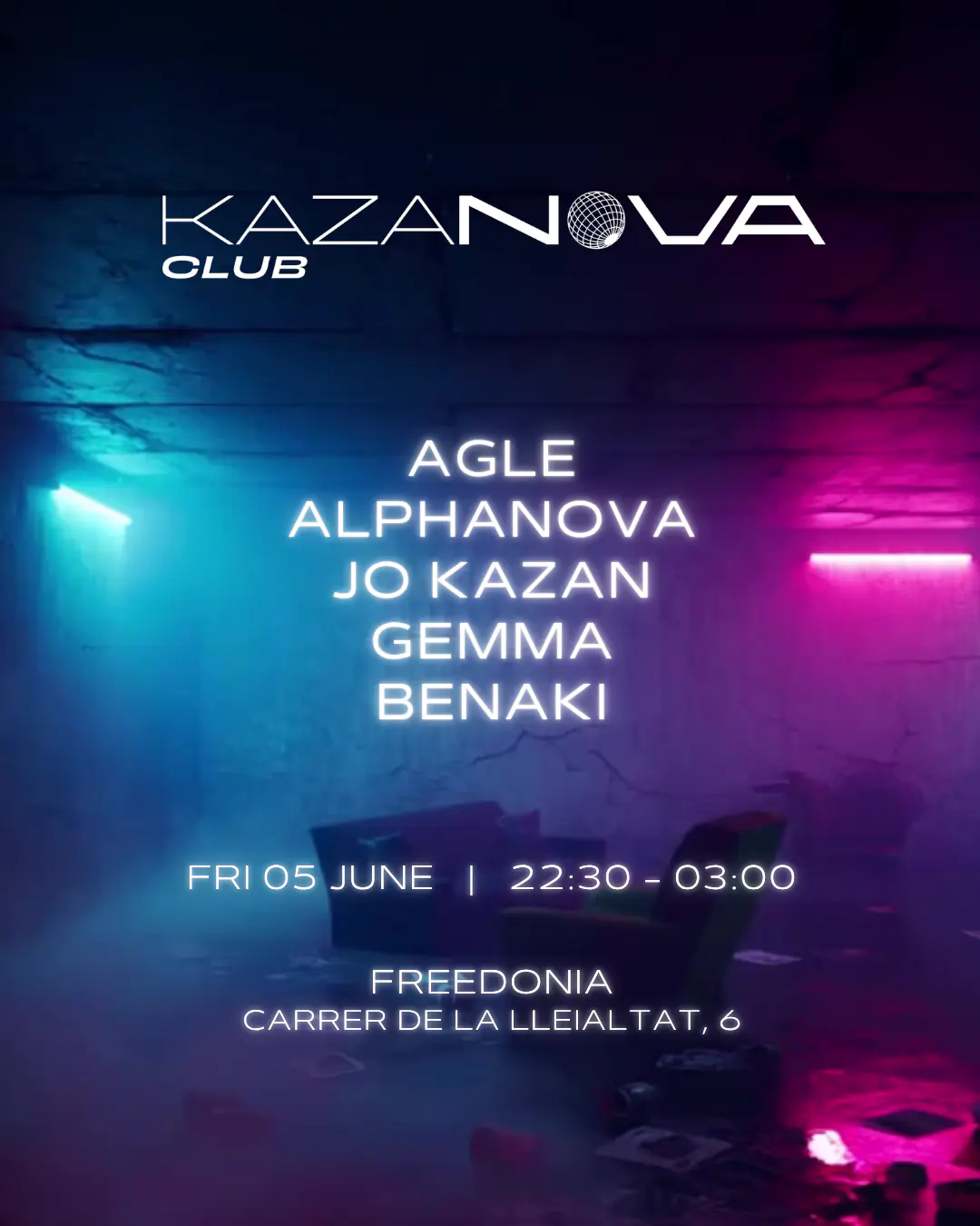 Präsident des Kazanova-Clubs: Agle, Jo Kazan, Alphanova, Gemma, Benaki