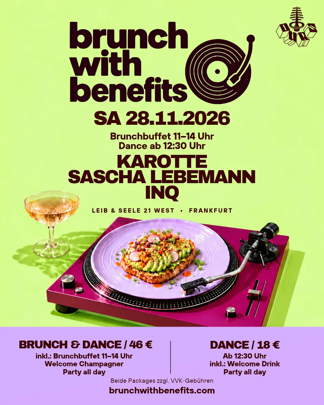 Brunch with Benefits con Karotte, Sascha Lebemann, INQ
