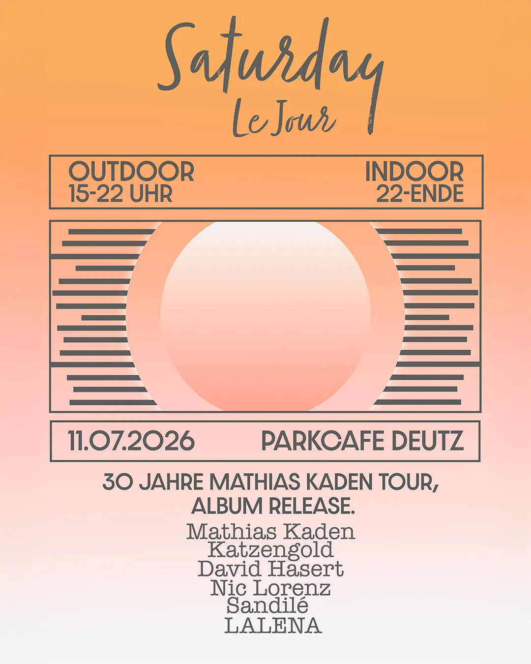 Saturday le Jour im Park Café mit Mathias Kaden