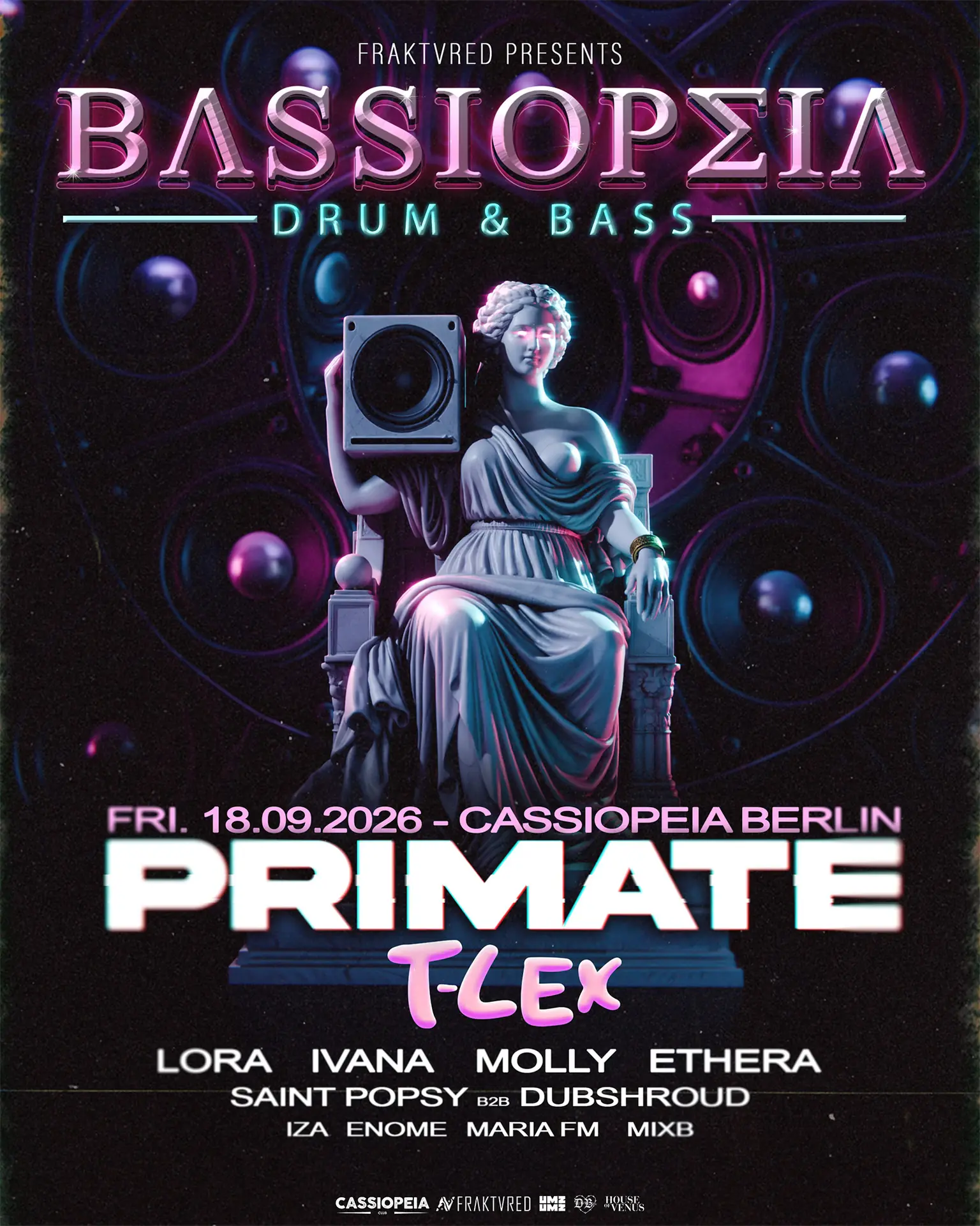 BASSIOPEIA Drum & Bass with Primate, T-Lex, Lora, Ivana and many more