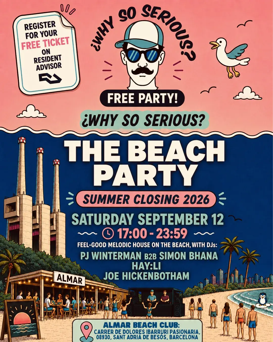 BEACH PARTY: ¿Why So Serious? Summer Closing Party 2026 (Deep House, Melodic House)
