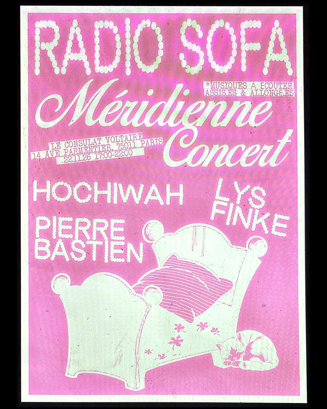 RADIO SOFA präsentiert MÉRIDIENNE CONCERT: Hochiwah, Lys Finke, Pierre Bastien