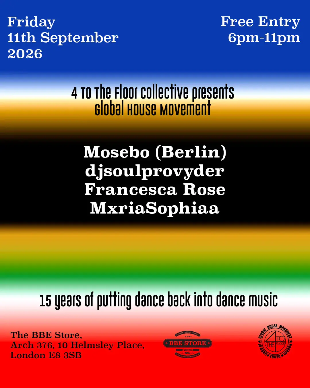 BBE Store presents 4 to the floor