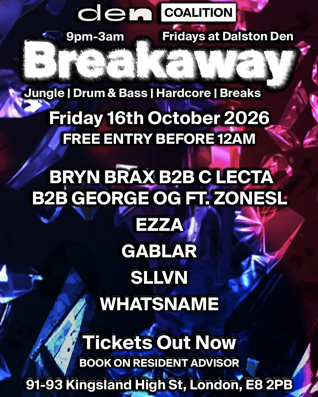Breakaway: Freier Eintritt vor 0 Uhr - Jungle / Drum & Bass