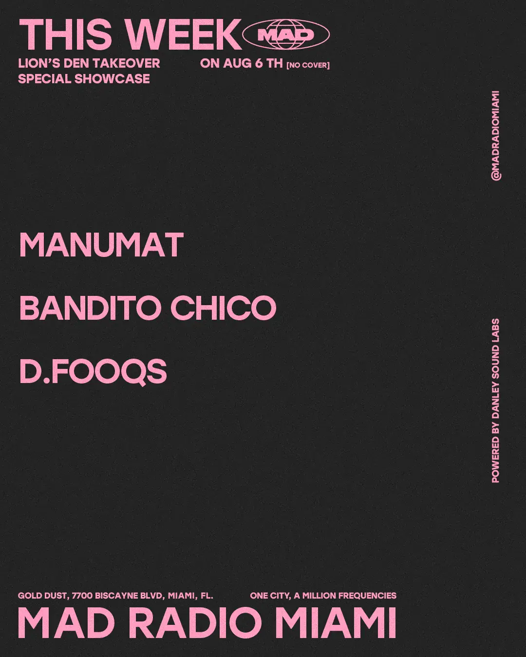 LION'S DEN TAKEOVER SPECIAL SHOWCASE: Manumat / BANDITO CHICO / D.FOOQS